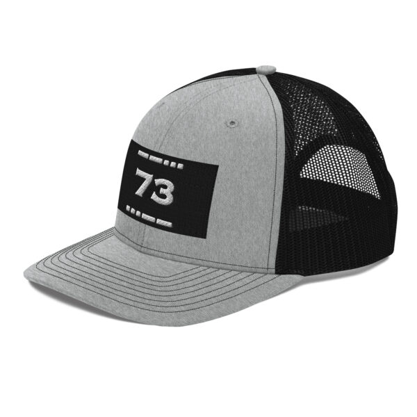 Trucker Cap - 73 Ham Radio Logo -Grey/Black - Image 6